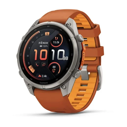 Garmin fenix 9 Pro, 47 mm, titanium with autumn orange and spark orange band