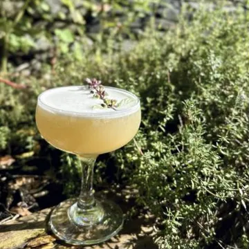 A drink on the patio