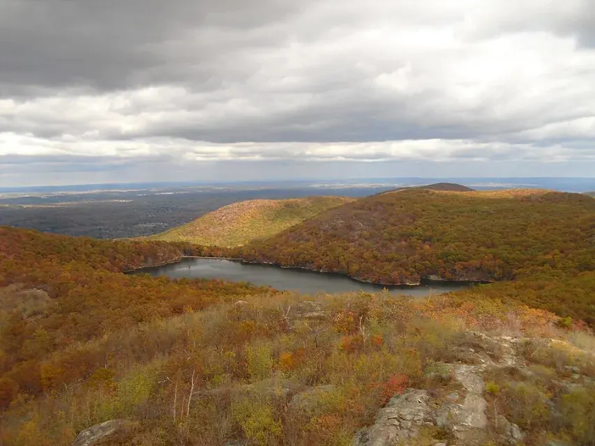 Beacon Reservoir from the fire tower in the fall